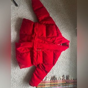Kate Hewko red puffer Jacket